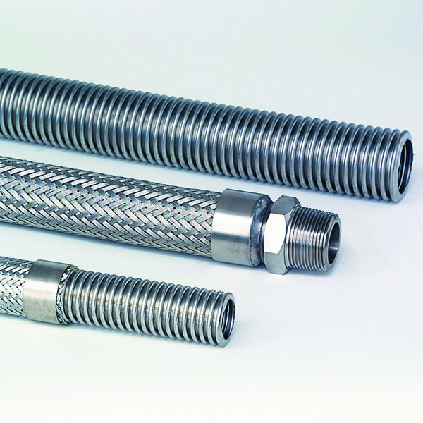 两种不同材质的不锈钢金属软管：304SS和316L
